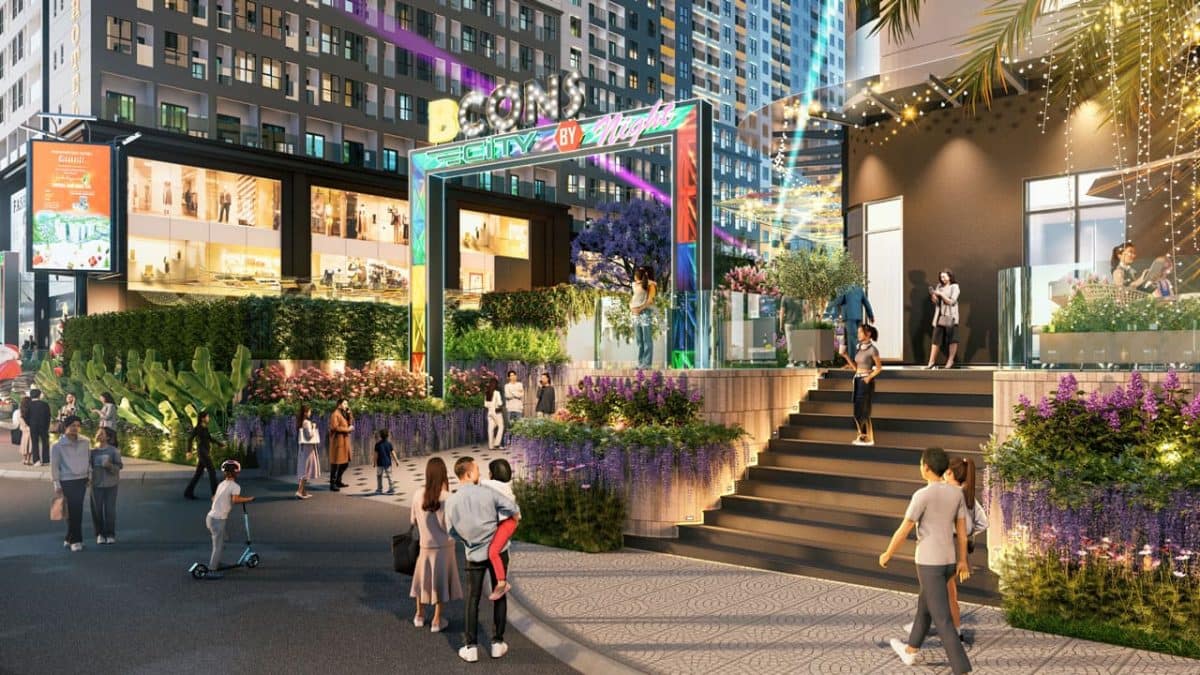 Phố ẩm thực thương mại sôi động dọc tháp Bcons City